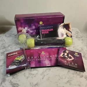 Zumba Fitness Exhilarate Body Shaping System ~ 4 DVD Set + Toning Sticks & Guide - Picture 1 of 4