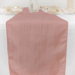 Corredores de mesa arrugados Dusty Rose Tafetán Accord 30 cm x 274 cm o 12" x 108" - Imagen 1 de 2