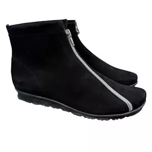 Arche Barwol Slant Zipper Leather Ankle Booties Boots 38 - Picture 1 of 16