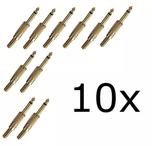 10x 6,3mm Klinkenstecker mono - Kopfhörer Stecker . zum Löten - vergoldet - Picture 1 of 1