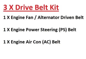 Daihatsu Fourtrak/Rocky 2.8TD SWB/LWB Fan/Alternator + PS + AC Belts (05/1993+) - Picture 1 of 1