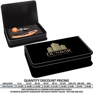 Individuell graviertes Leder Wein Werkzeug Set - Abschluss Weihnachtsgeschenke kostenloser Druck - Bild 1 von 12