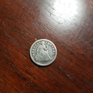 1852 Seated Liberty Half Dime 5c Grade Fine.  Only $.65 Shipping 