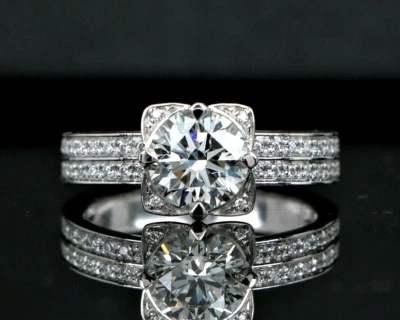 Anillo de compromiso de diamantes redondos Bvlgari Venezia Bulgari platino 1,59 quilates H VS1 Foto 1 de 4