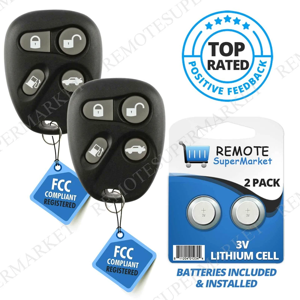 2 For 1998 1999 2000 Cadillac Deville Eldorado Seville Keyless Remote Key Fob - Image 1 of 1