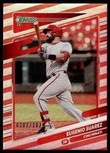 2021 Donruss Red & White Stripes Eugenio Suarez 0202/2021 Cincinnati Reds #194