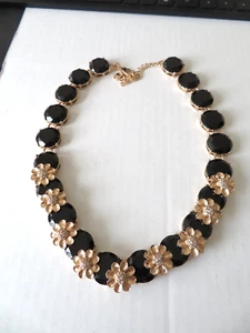 TALBOTS BLACK FLOWER NECKLACES 19-22" - Picture 1 of 2