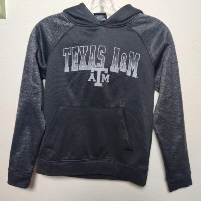 Texas A&M University Aggies Black Hoodie Long Sleeve Kangaroo Pocket Youth Small - Image 1 of 4