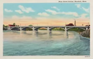 Main Street Bridge - Mankato, Minnesota - litografia non spedita - Foto 1 di 3