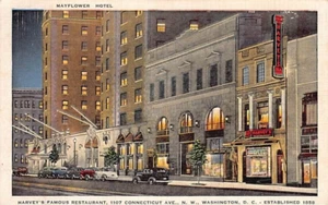 Postkarte DC: Harvey's Restaurant, Washington D.C. Vintage Leinen verschickt 1943 - Bild 1 von 2