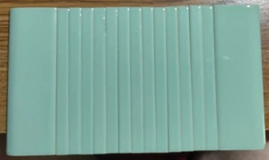Vintage Wenczel 6.0625" x .5" Pencil Edge Ceramic Green Tiles - NOS Glossy - Picture 1 of 6