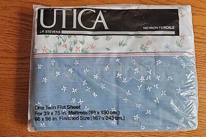 Molino de viento de hoja plana doble flores de colección sin percal de hierro JP Stevens Utica nuevo - Imagen 1 de 12