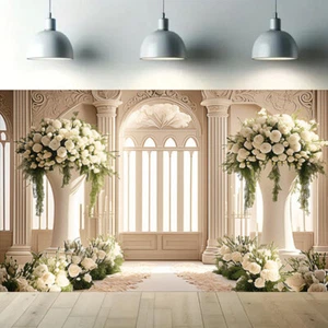 Mr & Mrs Fondo de Boda Día de San Valentín Foto Romántica Telón de Fondo Decoración de Pared - Imagen 1 de 19