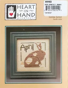 Heart in Hand Needleart Cross Stitch Chart - Monthly Mania April - New! - Picture 1 of 1