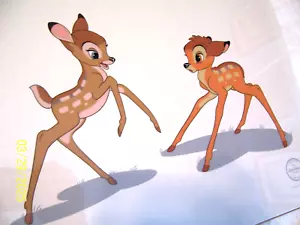 WALT DISNEY SERICEL "BAMBI & FALINE" - LTD ED/COA - SILVER STAMP - ORIG PKG. - Picture 1 of 2