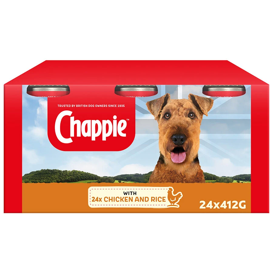 Chappie Adult Nassfutter für Hunde Huhn & Reis im Laib - 24 x 412g - Bild 1 von 1