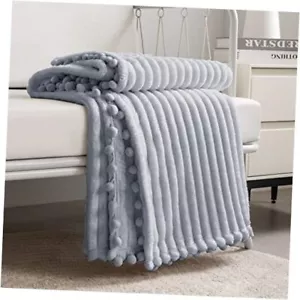 Fleece Blanket Queen Size – 90x90 – Soft, Plush, Fluffy, Fuzzy, 90x90" Grey - Picture 1 of 7
