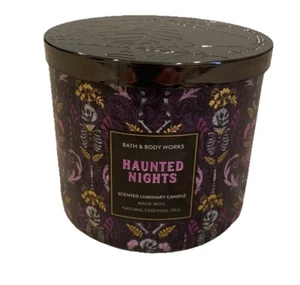 NEW Bath & Body Works ( HAUNTED NIGHTS) 3 Wick Candle 14.5 oz NWT LE 💝 - Picture 1 of 3