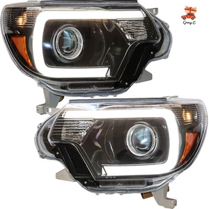 Faros para Toyota Tacoma 2012-2015 faros negros LED DRL lado izquierdo+derecho - Imagen 1 de 8
