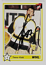 1990-91 7th INNING SKETCH - AUTOGRAPHED - TREVOR KIDD Hockey Card