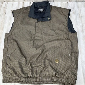 Men's Dryjoys By Footjoy Size M 1/4 Zip Pullover Vest Houndstooth Black Brown S1 - Picture 1 of 8