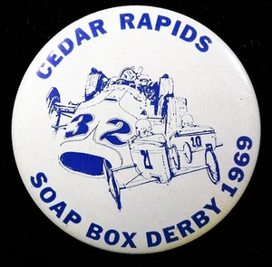 Vintage Soap Box Derby Pinback Button (80) 1969 Cedar Rapids Iowa - Picture 1 of 1