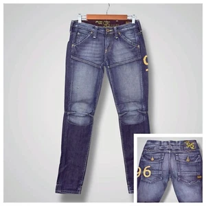 G-Star Raw 96 Elwood Heritage Embro Narrow Jeans Double Knee Womens 27x32 - Picture 1 of 15