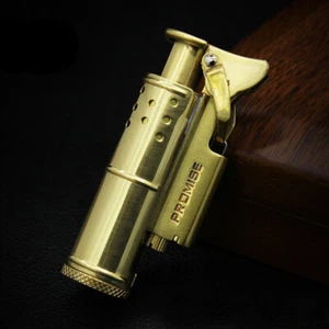 Brass Handmade Refillable Cigarette Lighter Vintage Collectible Kerosene Lighte - Picture 1 of 16