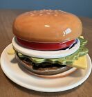 Ensemble de montagnes russes cheeseburger en céramique vintage Jo Anne Marquardt Jam Coaster ensemble