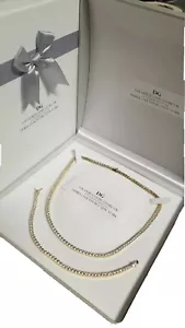 Collar Tenis 3mm Acabado Oro Amarillo Creado Diamante Pulsera Regalo Idea - Imagen 1 de 7