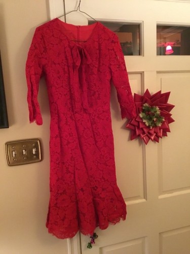 Abito donna StyleWe rosso pizzo fiocco evento San Valentino festa SM RACCOLTA FONDI nuovo