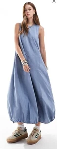 Asos Design Sleeveless Maxi Tech Dress With Functioning Toggle & Puffball Hem... - Picture 1 of 4