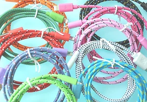 3FT Fabric Braided Charger Cable USB Data Sync FOR apple iPhone X 8 7 6 plus 5s - Picture 1 of 22
