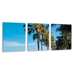 3pcs Tropical Palm Tree Beach Scene Wall Art Canvas  Unframed/Framed - Picture 1 of 8