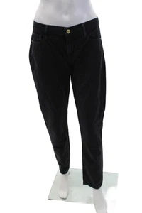 Frame Womens High Rise Slim Straight Leg Garcon Jeans Black Size 26 - Picture 1 of 6
