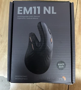 ProtoArc Ergonomic Computer Mouse, EM11 NL Bluetooth Rechargeable BLUE& BLACK - Picture 1 of 2