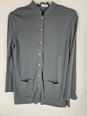 ¡NUEVO CON ETIQUETAS! Cárdigan Carole Little Slinky BOTÓN-UP para mujer talla L gris estaño $118  Foto 1 de 4