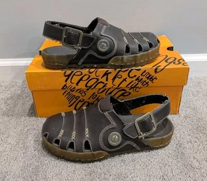 Sandali grossi vintage Dr Martens zoccoli pelle marrone donna taglia 7 US Y2K anni 90 Breckin - Foto 1 di 12