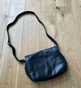 "Bolso bandolera Jobis vintage de cuero genuino negro 10,5x9""" - Imagen 1 de 13