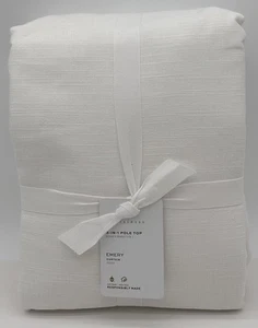 Pottery Barn Emery Linen Poletop Drape Curtain (1) ~ 100 x 120 ~ White - Bild 1 von 2