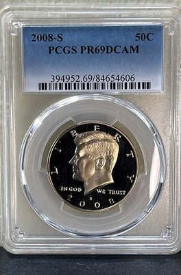 2008 S 50C Kennedy Half Dollar PCGS PR69DCAM - Image 1 of 2