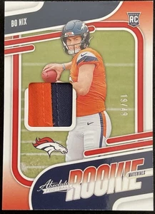 Holograma Panini Absolute Rookie Materials 2024 plateado #ARM-BNX Bo Nix 19/49 radiocontrol - Imagen 1 de 3