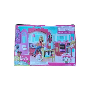 BOX DAMAGE Mattel Barbie Glam Getaway Doll House Fully Furnished Handle Sealed - Picture 1 of 4
