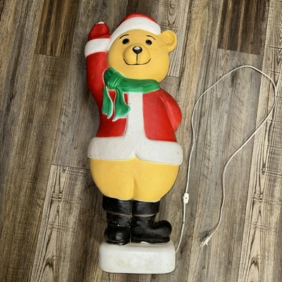 Molde soplado de colección 33" Don Featherstone Union Products Santa Bear 1996 Waving Pooh Foto 1 de 4