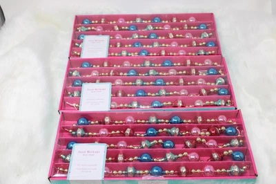 Isaac Mizrahi New Your 6Ft Glass Christmas Garland Multi Color 3 Boxes Blue Red - Image 1 of 3