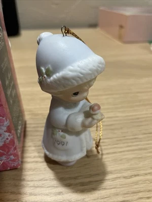 PRECIOUS MOMENTS 1991 "May Your Christmas Be Merry" 3.25" Ornament 524174 - Image 1 of 4