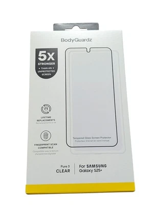 Z5N BodyGuardz Pure3 CLEAR Temp. Glass Screen Protector 4 Samsung Galaxy S25+ - Image 1 of 2