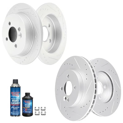 For 2007-2015 Mini Cooper 1.6L I4 Drilled Front And Rear Slotted Brake Rotors Foto 1 de 4