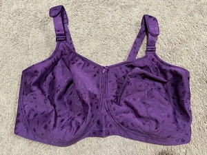 Reggiseno Elila Sidney jacquard senza ferretto coppa morbida 1305 fascia cuscino melanzana taglia 50J - Foto 1 di 11
