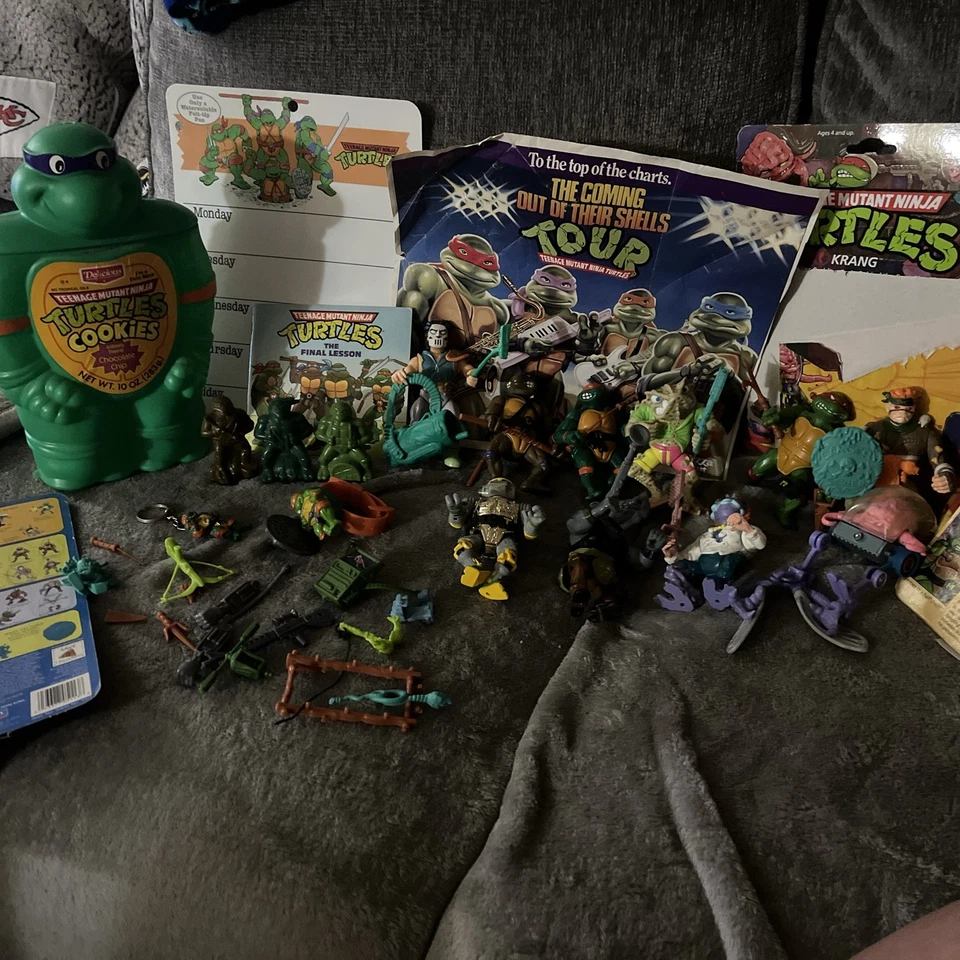 TMNT Lot Vintage Action Figures 1988 Teenage Mutant Ninja Turtles Mikey Rare - Image 1 of 4